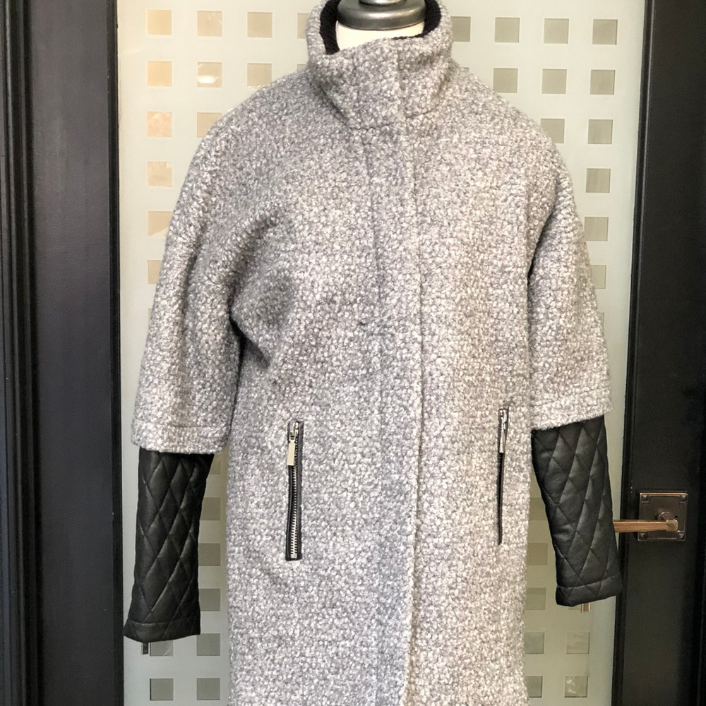 Vince Camuto 3/4 Length Grey Tweed Coat